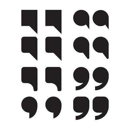 Set of 8 different quotation marks